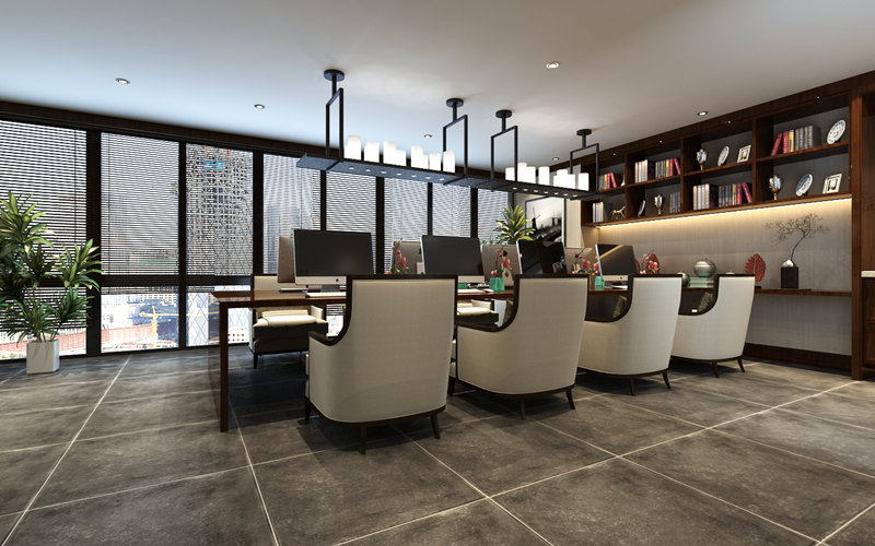 新中式<a href=http://m.nmgml.cn/tags-457.html target=_blank class=infotextkey>辦公室裝飾設(shè)計(jì)</a>效果圖